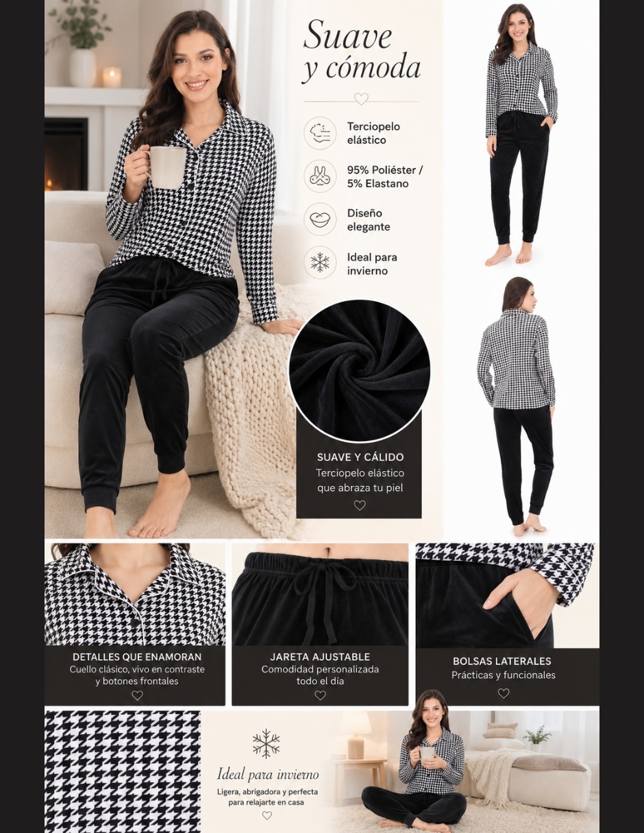 Conjunto pijama whispers para mujer