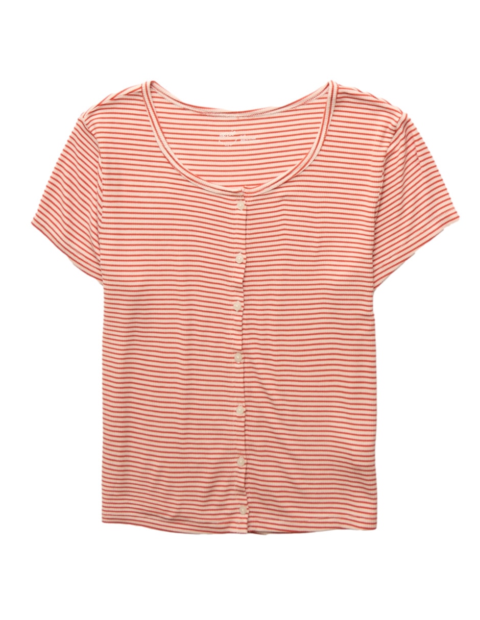Playera pijama estampado a rayas para mujer 6