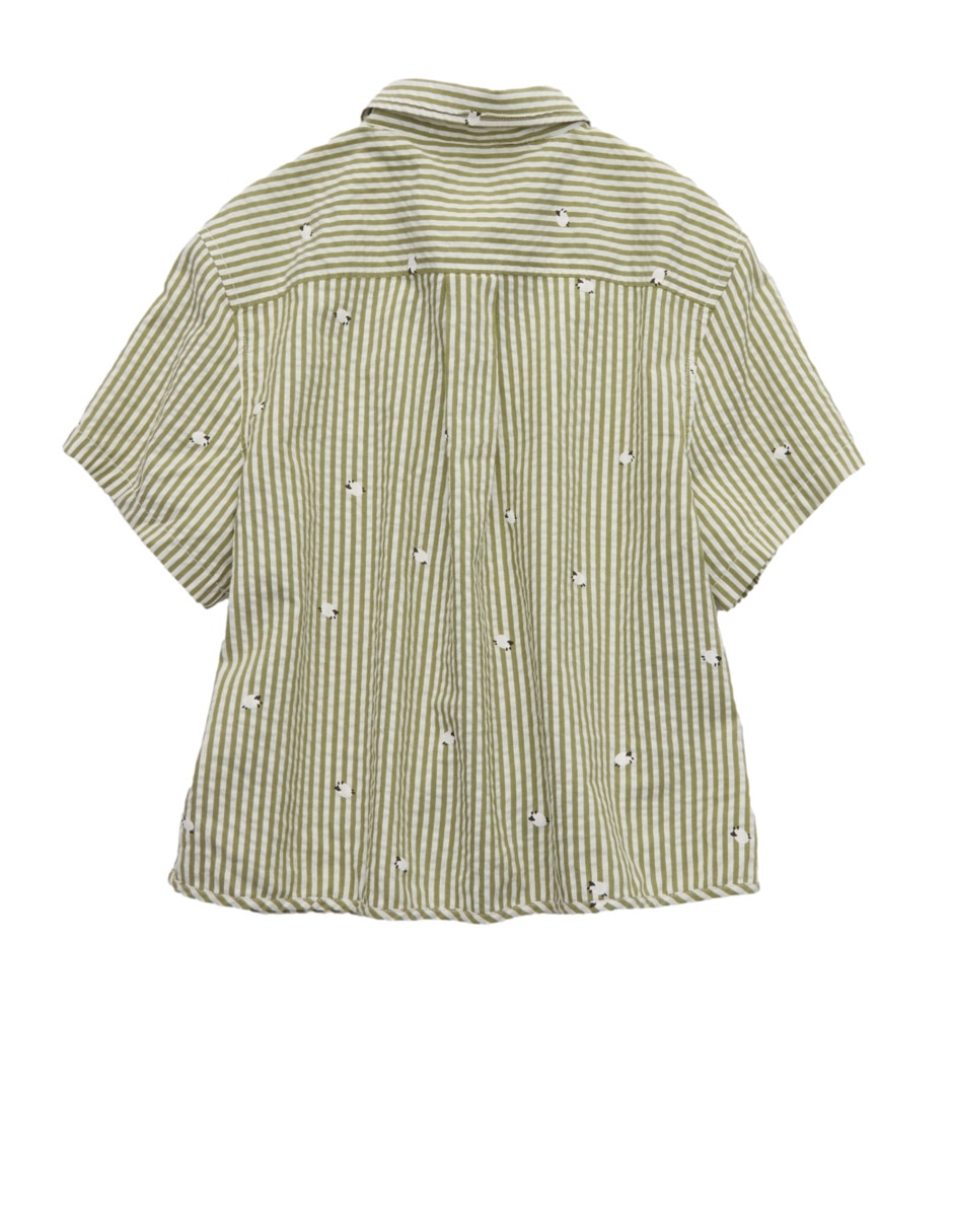 Playera pijama estampado a rayas para mujer 7