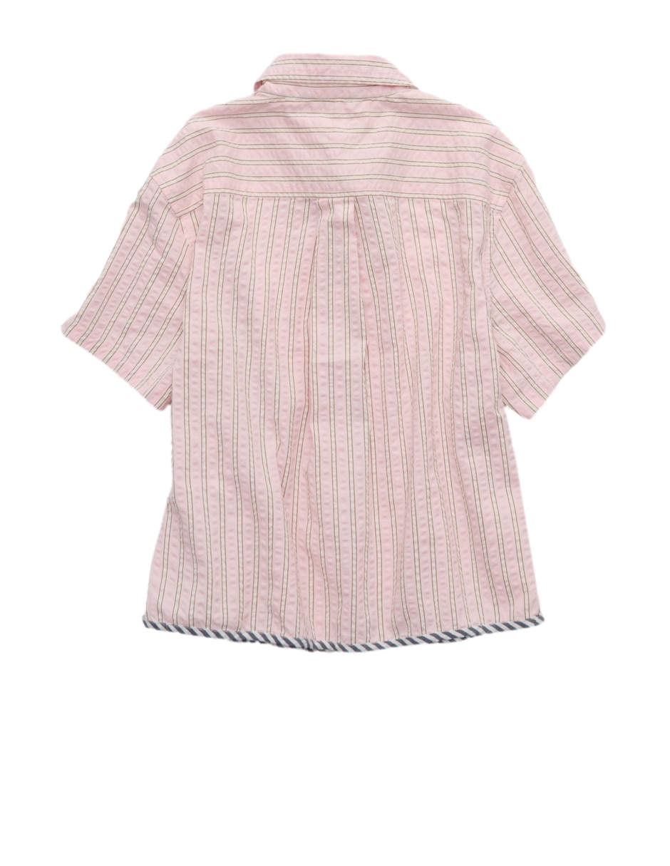Playera pijama estampado a rayas para mujer