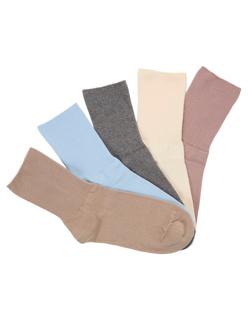 Set de calcetín de algodón para mujer 5 pares Set de calcetín de algodón para mujer 5 pares