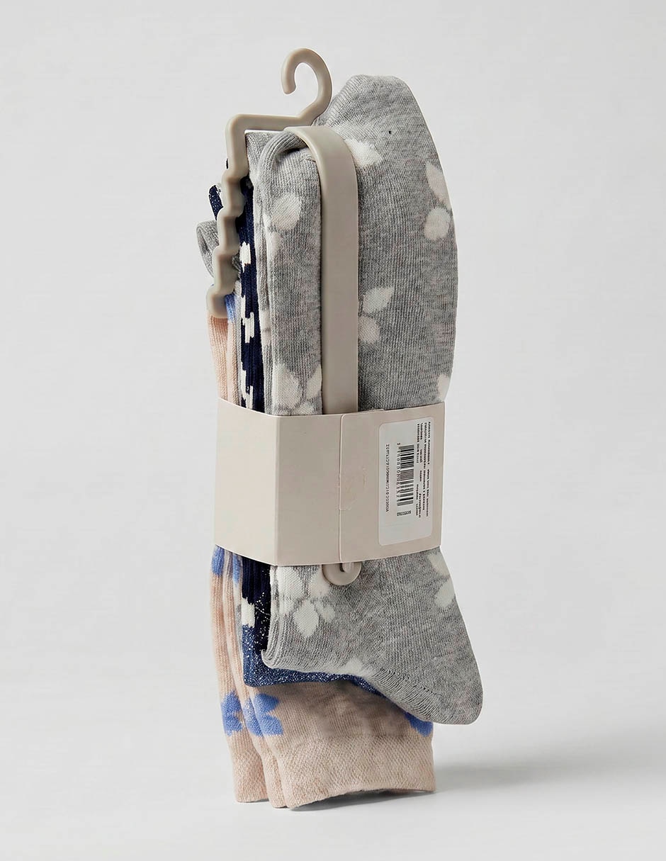 Calcetín comfort punto blanco "de" algodón "para mujer" 5 pares