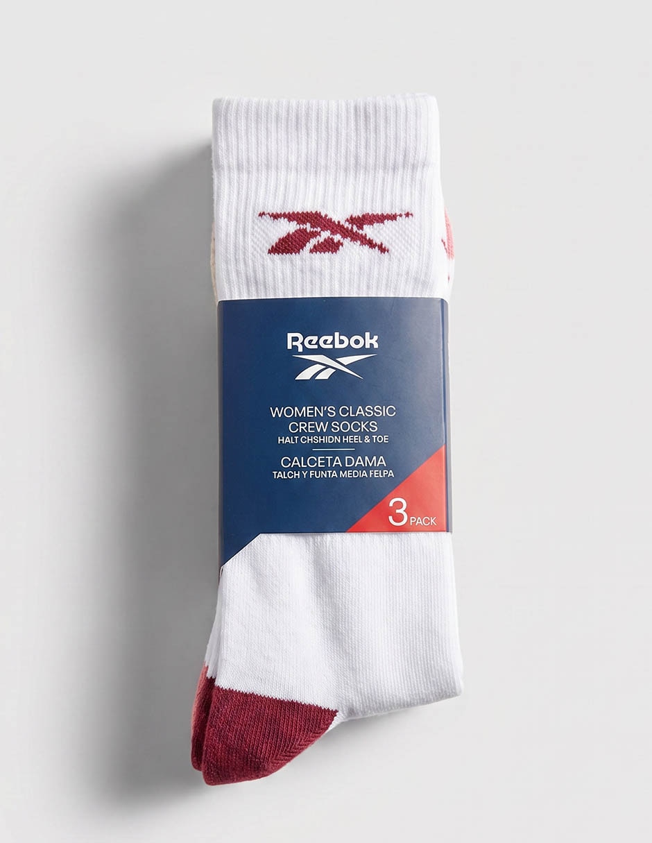 Calceta comfort reebok "de" algodón "para mujer" 3 pares