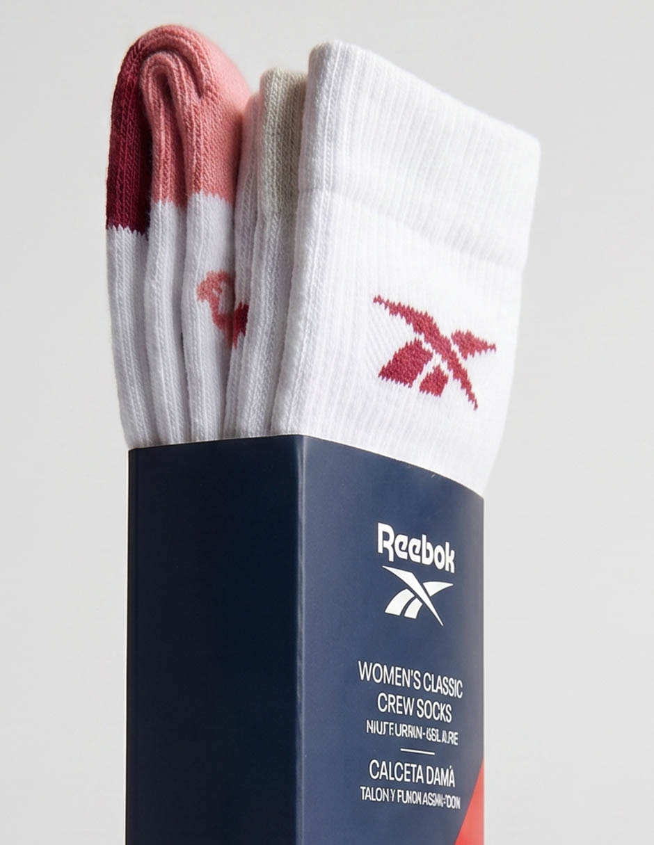 Calceta comfort reebok "de" algodón "para mujer" 3 pares