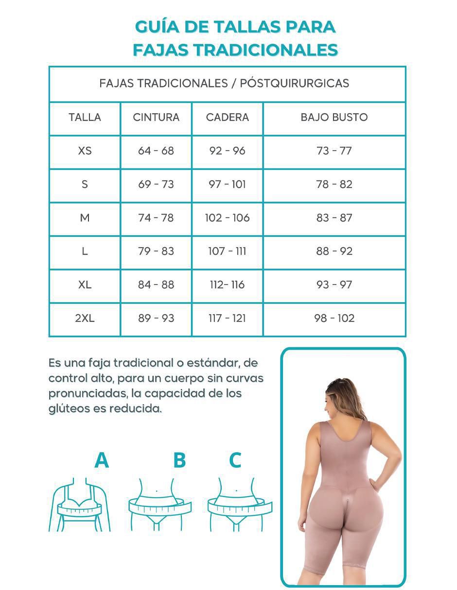 Faja postoperatoria con compresión media para mujer