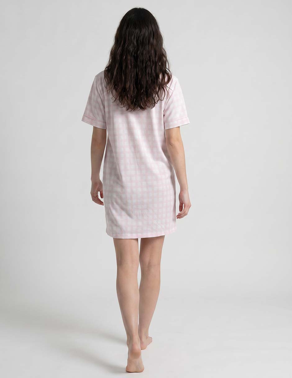 Camisón estampado a cuadros de algodón 2