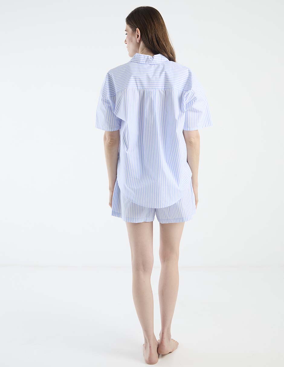 Playera pijama estampado a rayas para mujer 6