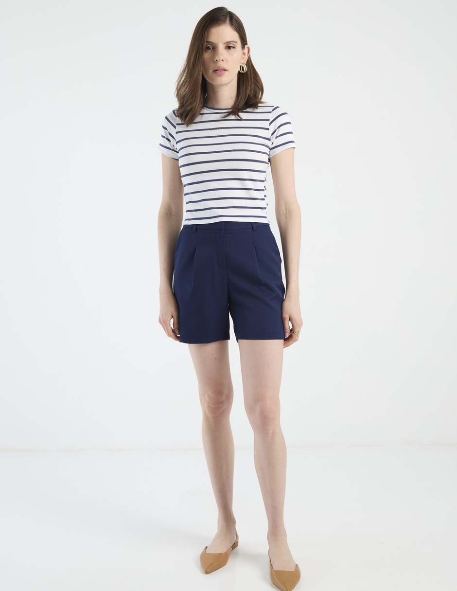 Playera pijama estampado a rayas para mujer 2