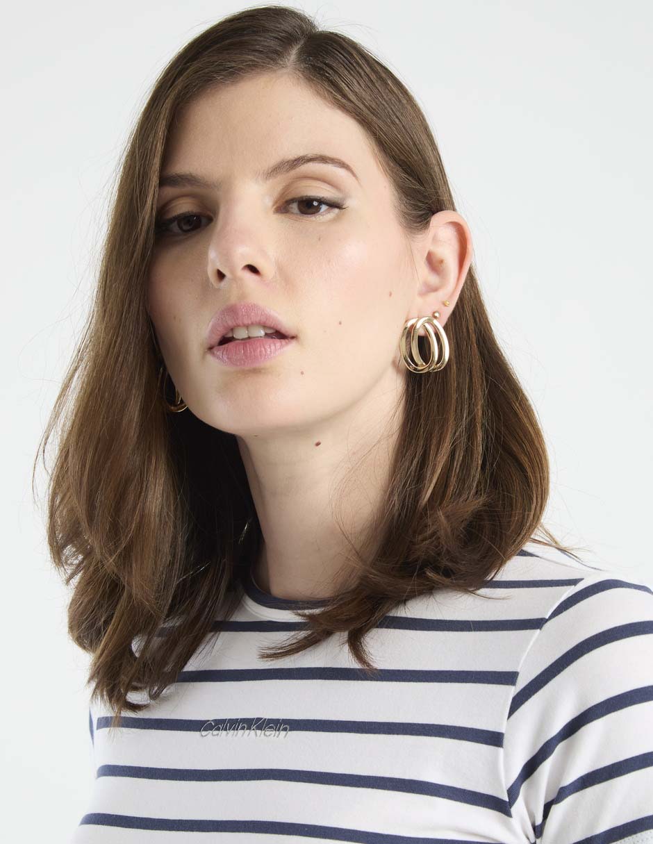 Playera pijama estampado a rayas para mujer 4