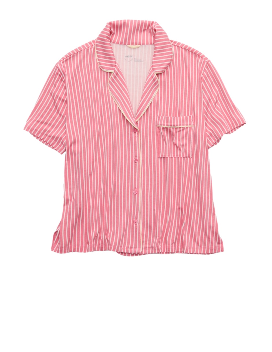 Playera pijama Aerie estampado a rayas para mujer