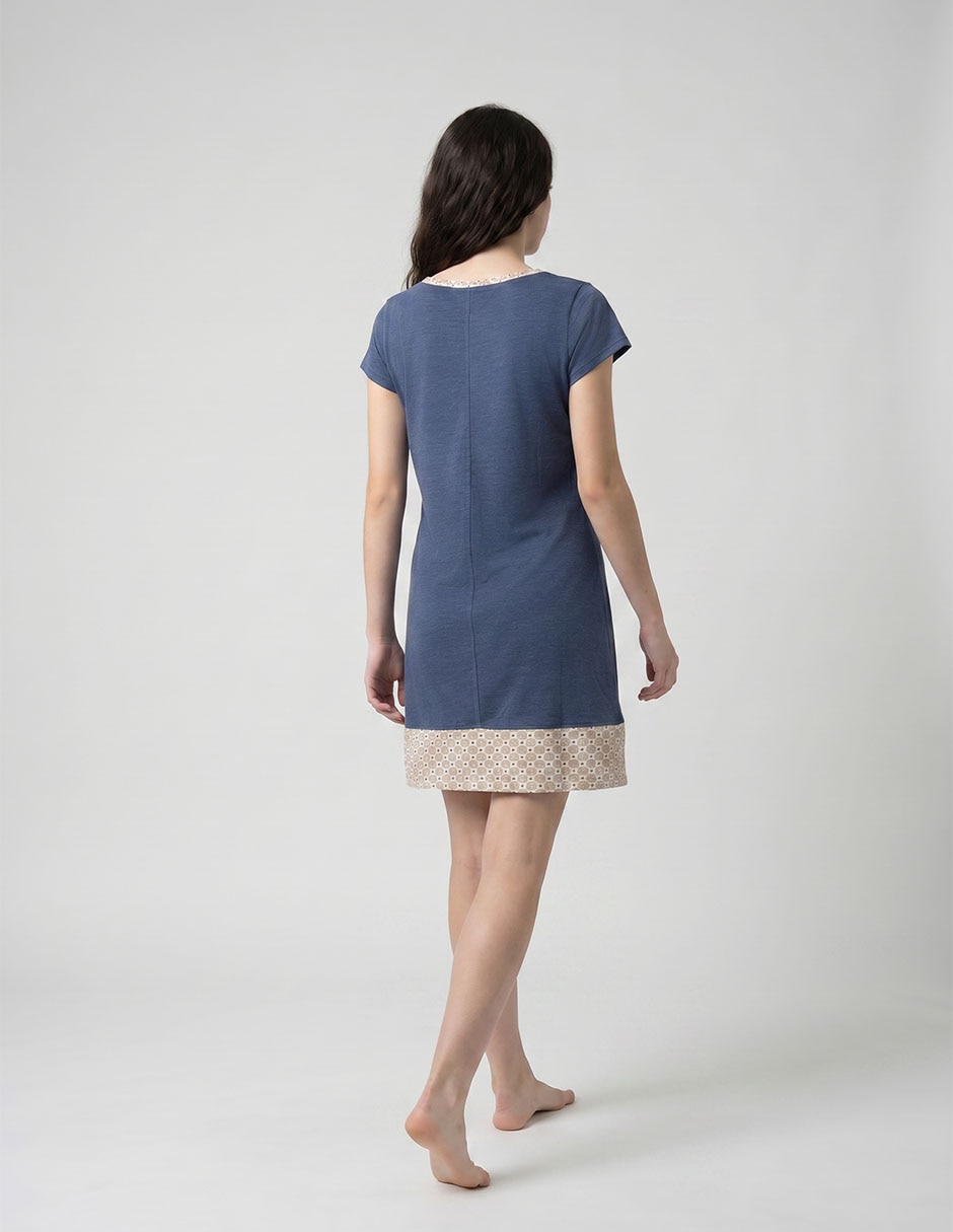 Camisón Estampado Liso De Algodón 2