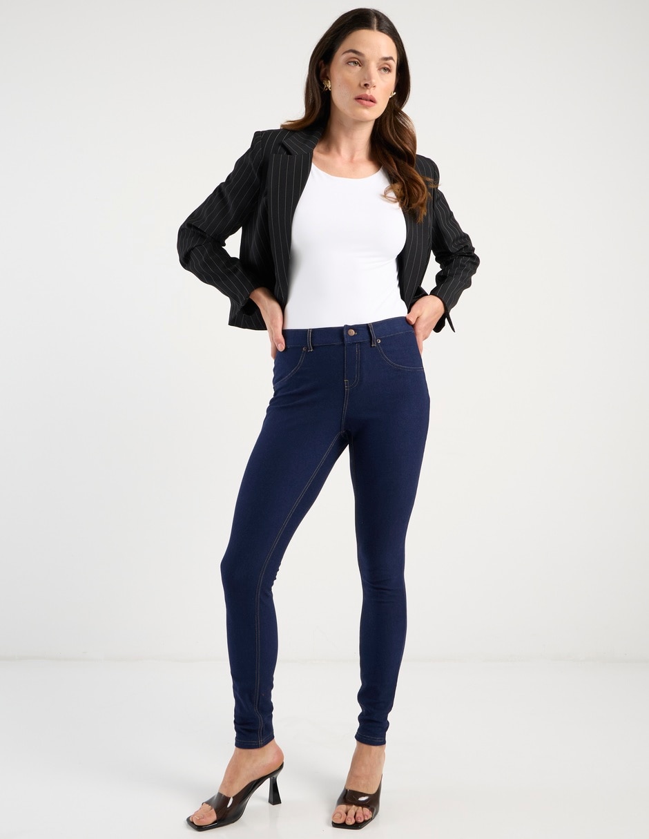 Legging cintura alta con botón para mujer 5