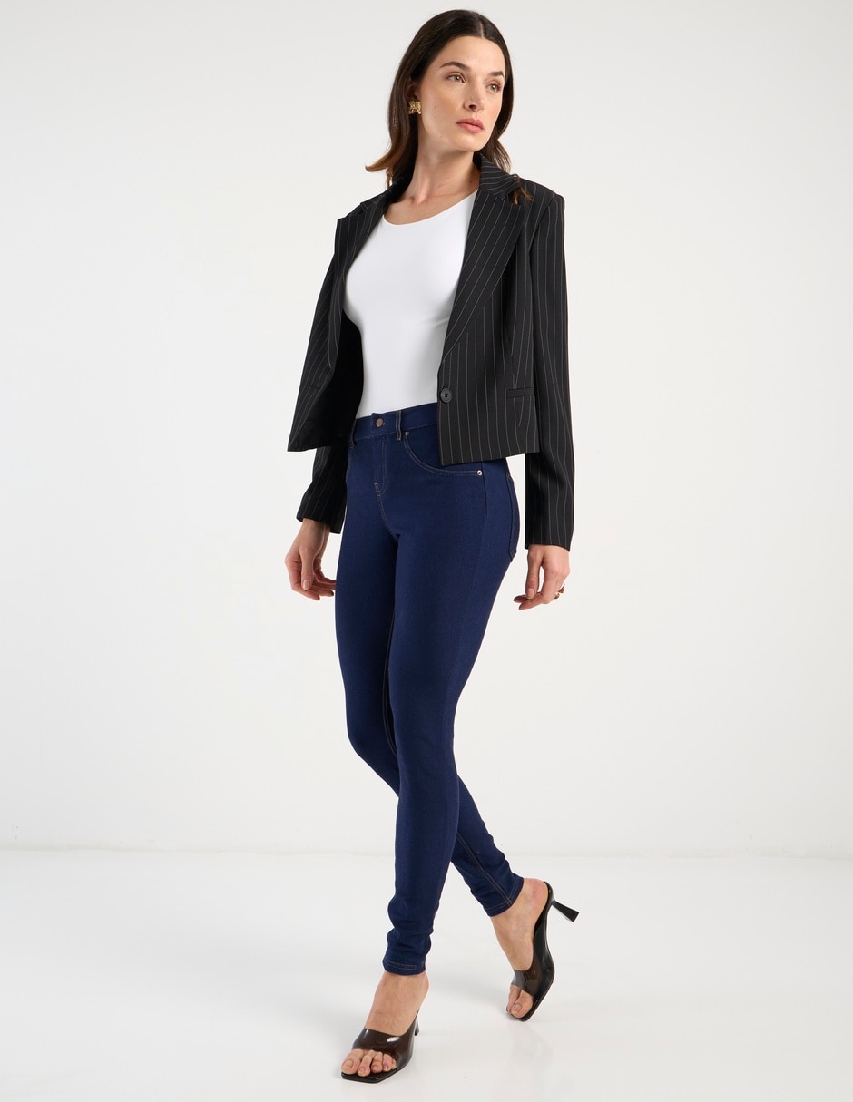 Legging cintura alta con botón para mujer 4