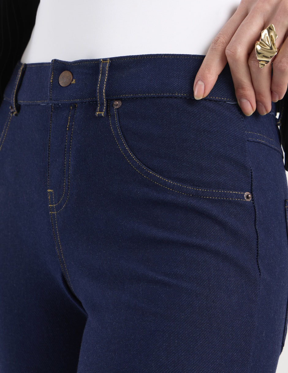Legging cintura alta con botón para mujer 2