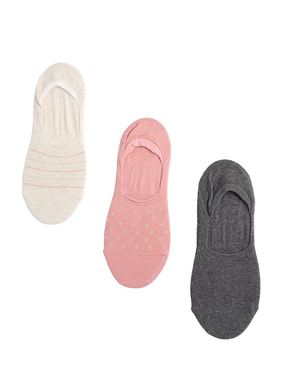 Set protector de pie invisible de algodón para mujer 3 pares
