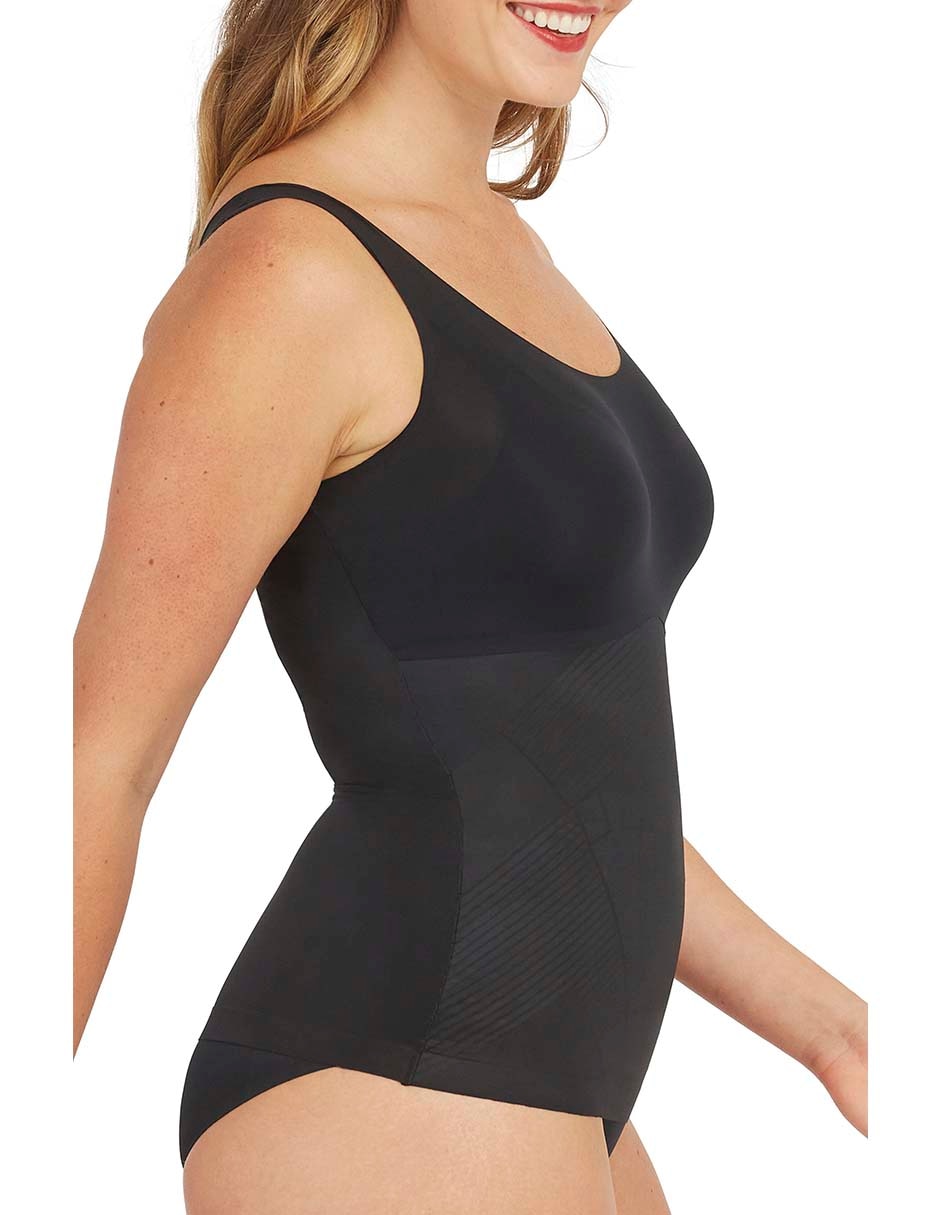 Camiseta tipo faja spanx con compresión control de abdomen para mujer
