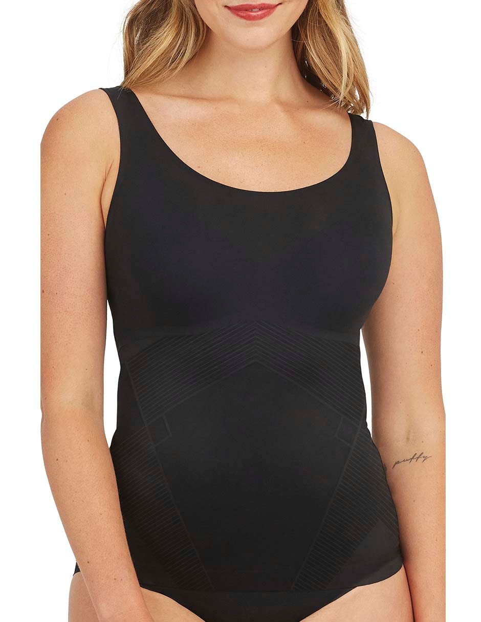 Camiseta tipo faja spanx con compresión control de abdomen para mujer
