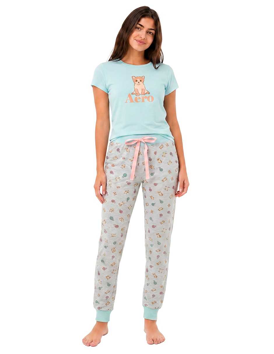 Conjunto pijama perros y gatos para mujer