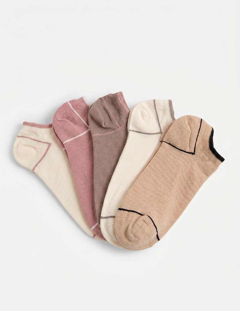 Tin comfort Punt Bco de algodón para mujer 5 pares