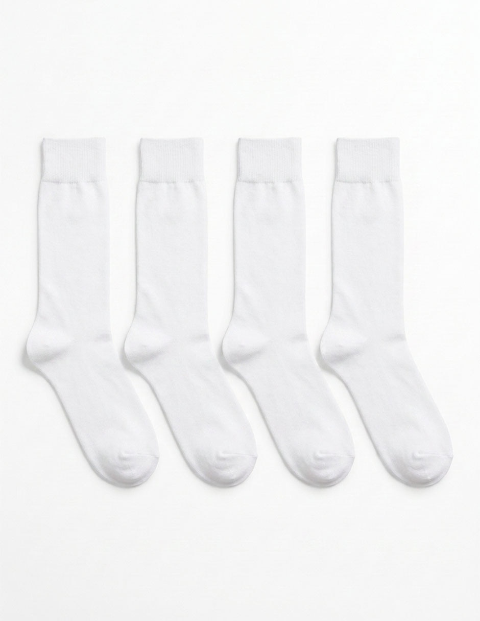 Set de calcetín comfort punto blanco de algodón para mujer 2 pares 1