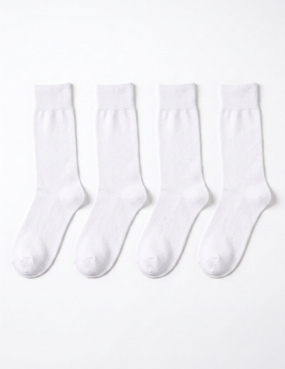 Set de calcetín comfort punto blanco de algodón para mujer 2 pares 2