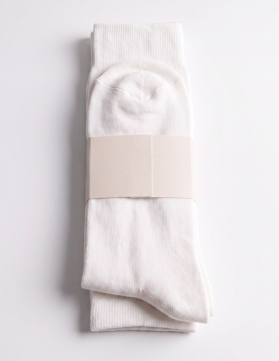 Set de calcetín comfort punto blanco de algodón para mujer 2 pares 5