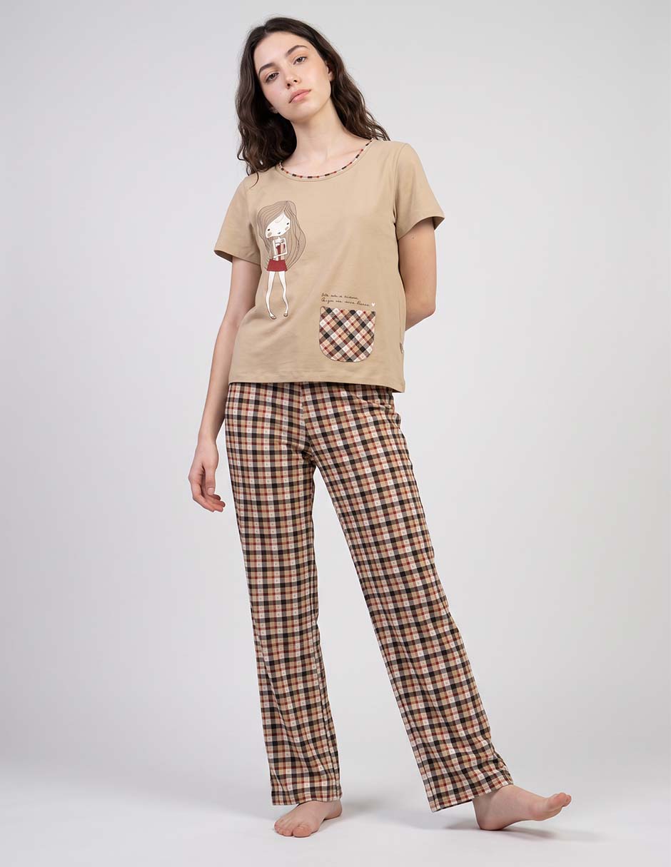 Conjunto pijama mango y merengue para mujer Conjunto pijama mango y merengue para mujer