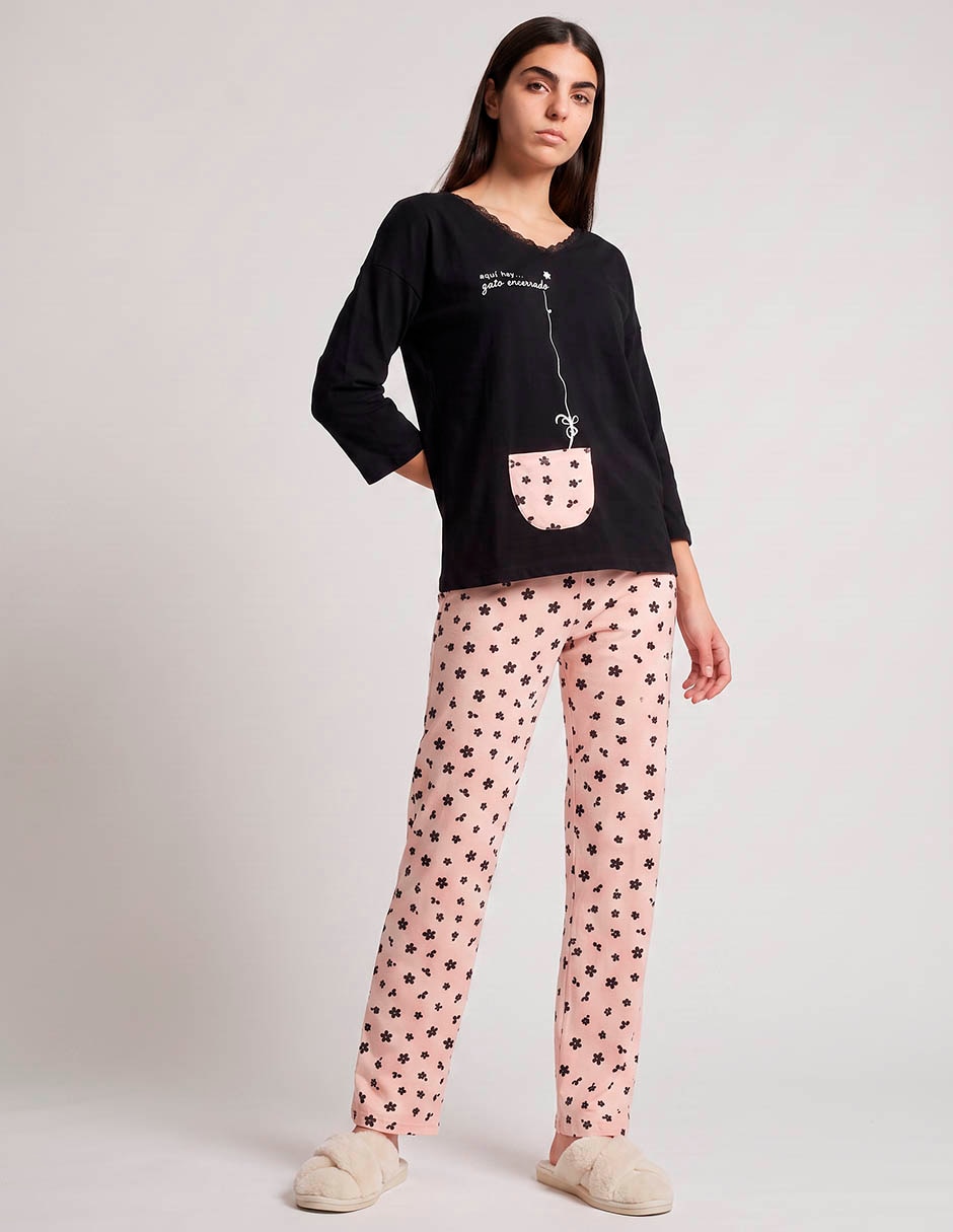 Conjunto pijama mango y merengue para mujer Conjunto pijama mango y merengue para mujer