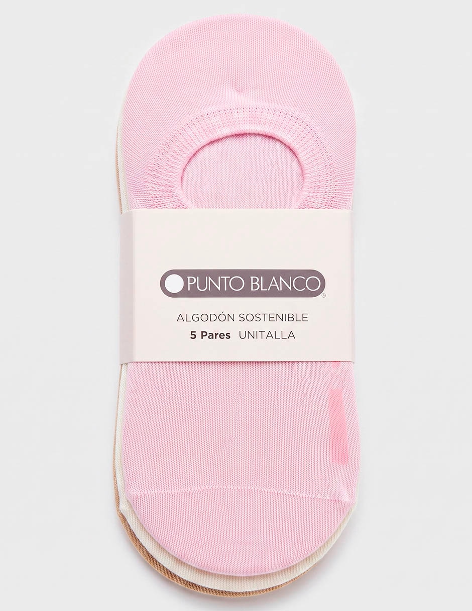 Set protector de pie punto blanco de algodón para mujer 5 pares