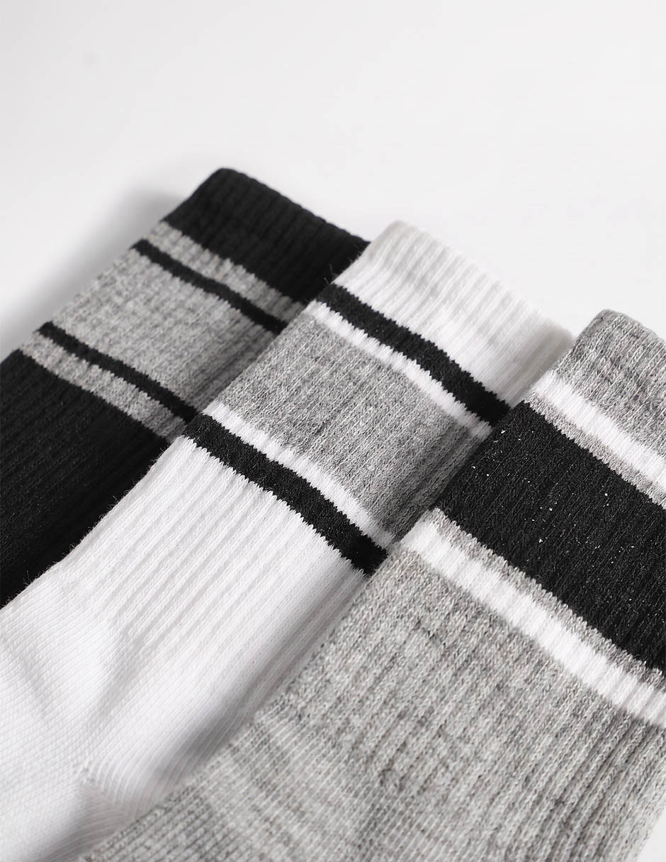 Set de calcetín punto blanco de algodón para mujer 3 pares