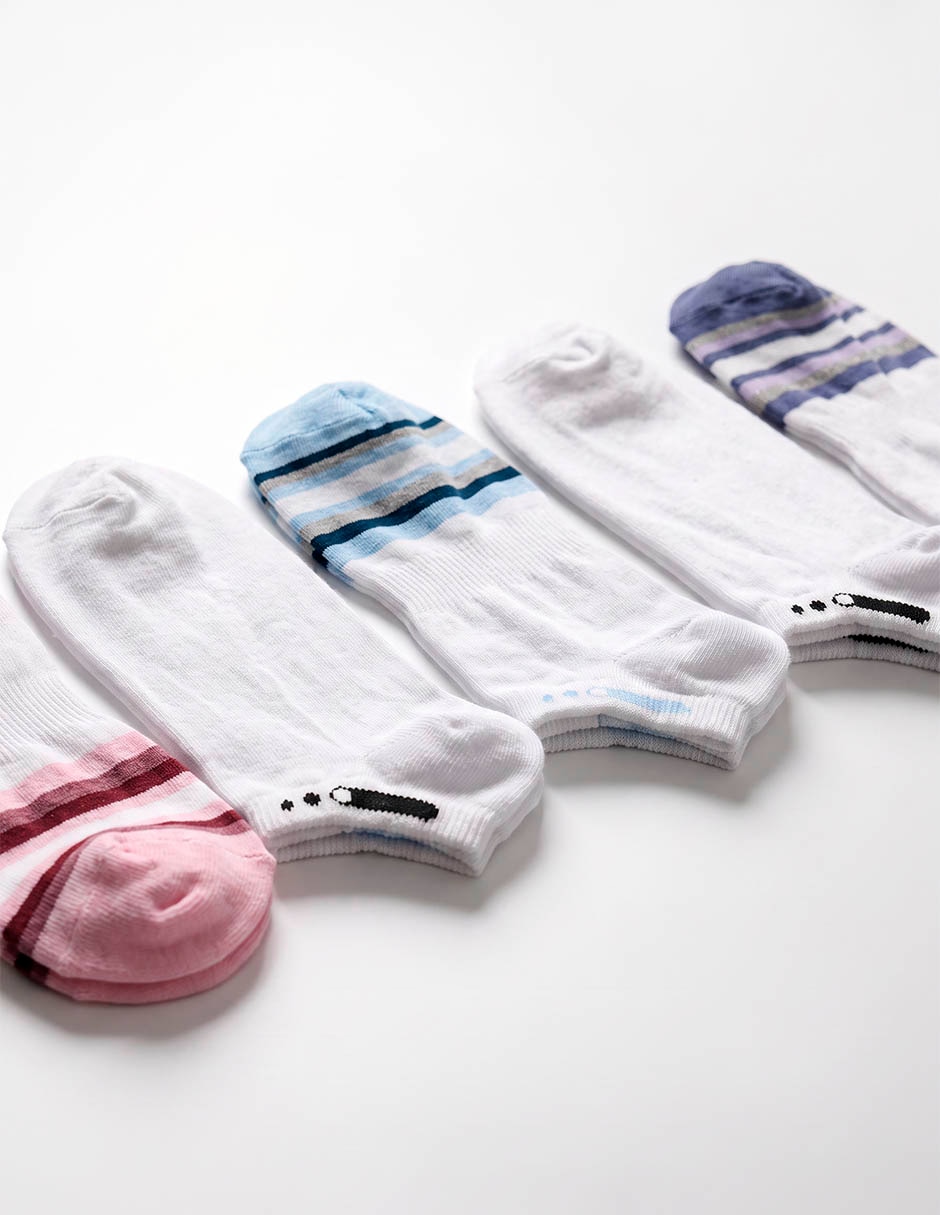 Set de tin punto blanco de algodón para mujer 5 pares