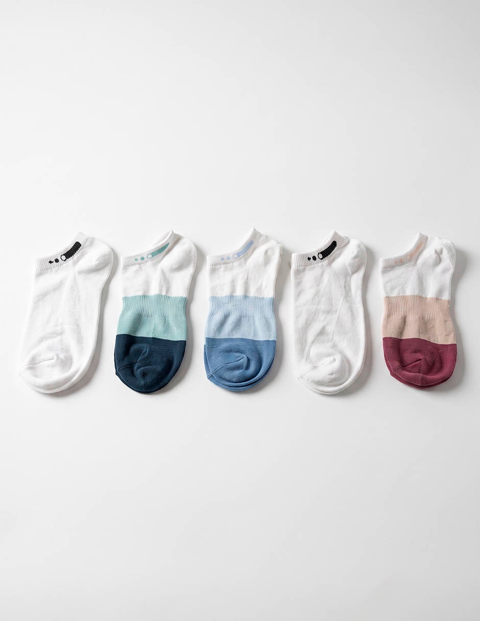 Set de tin punto blanco de algodón para mujer 5 pares