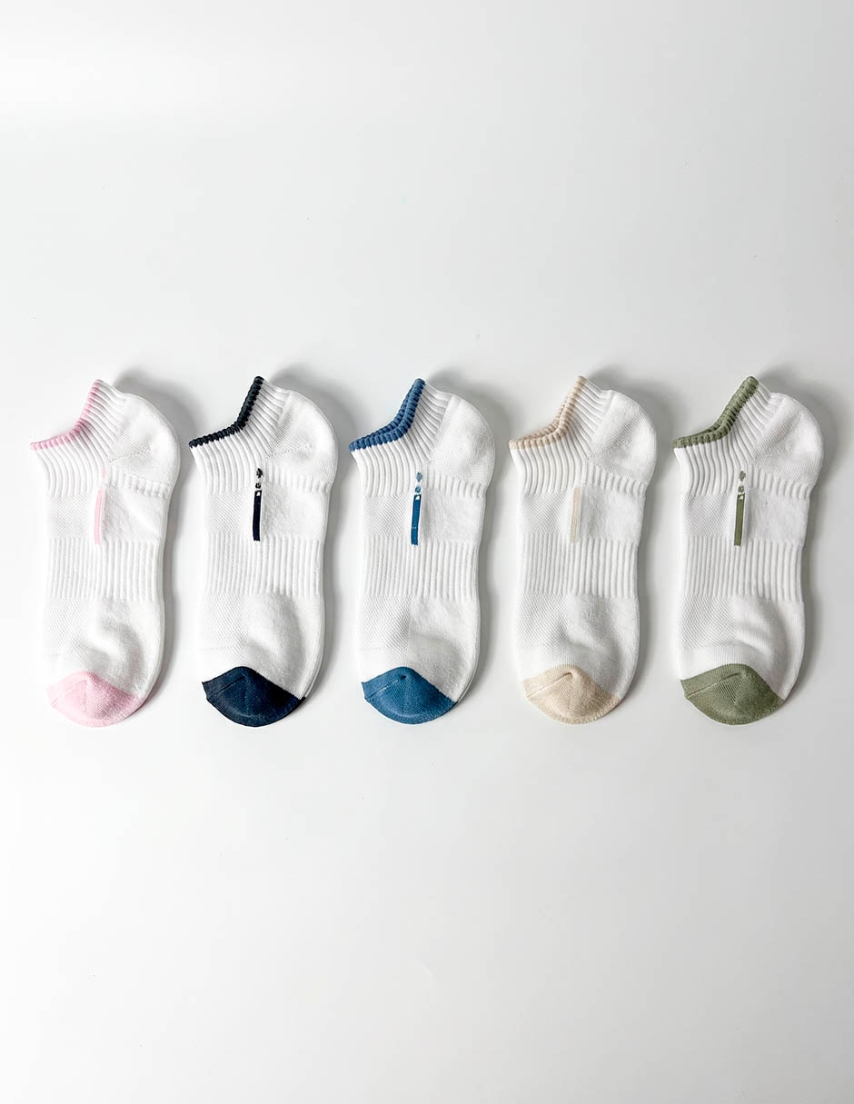 Set de tin punto blanco de algodón para mujer 5 pares