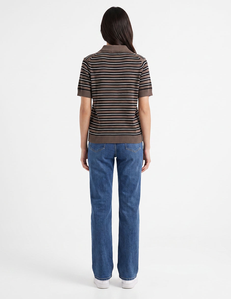 Suéter cuello polo para mujer