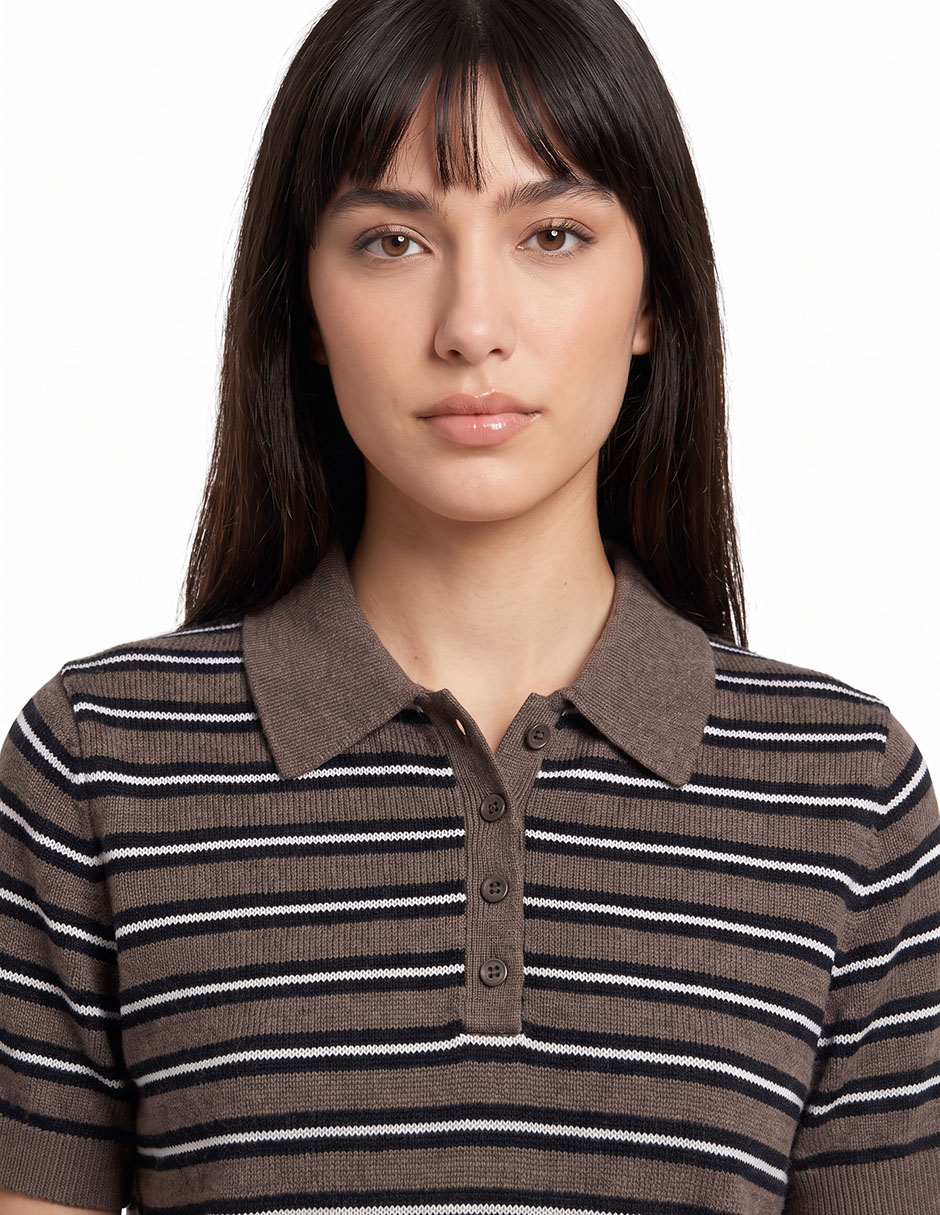 Suéter cuello polo para mujer