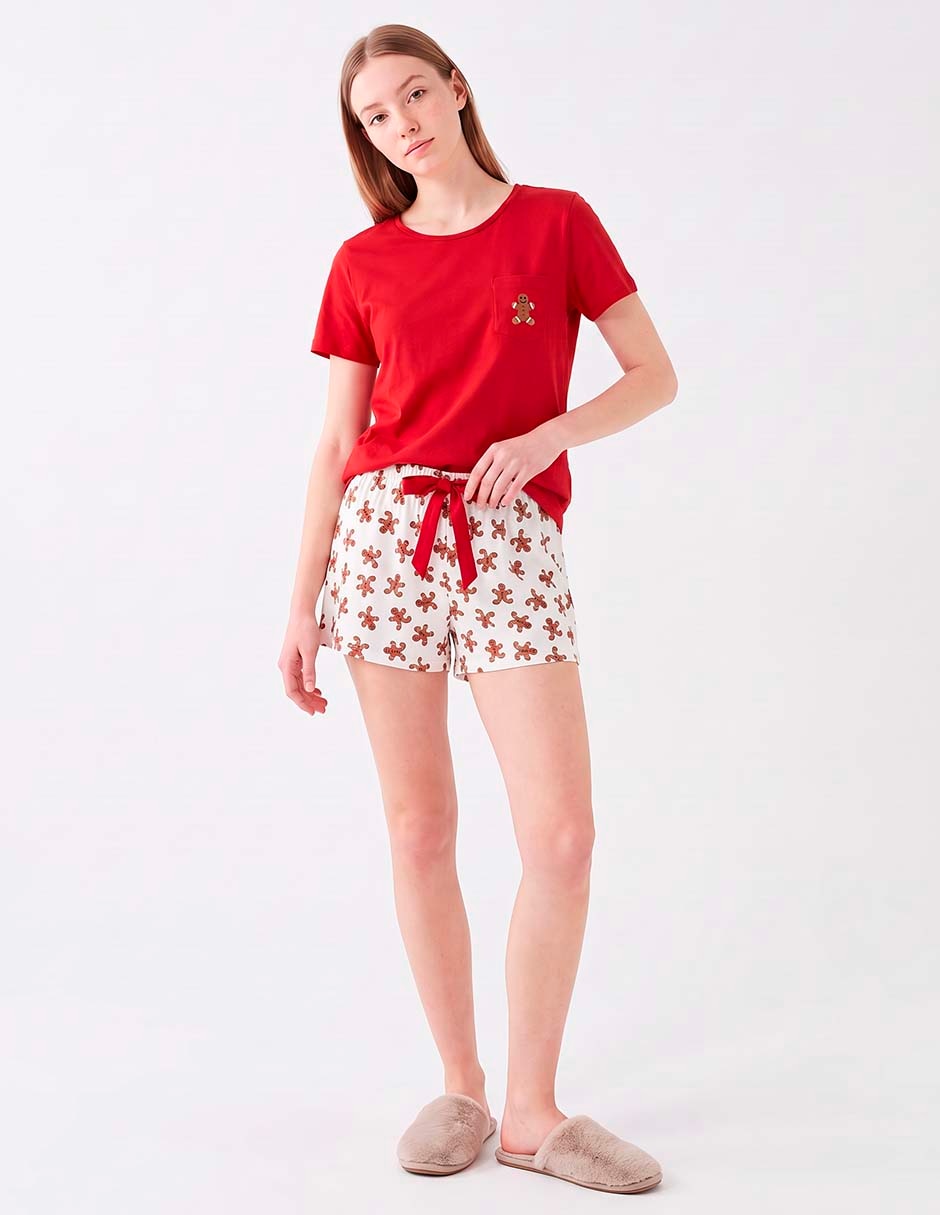 Pijama short de algodón para mujer 2