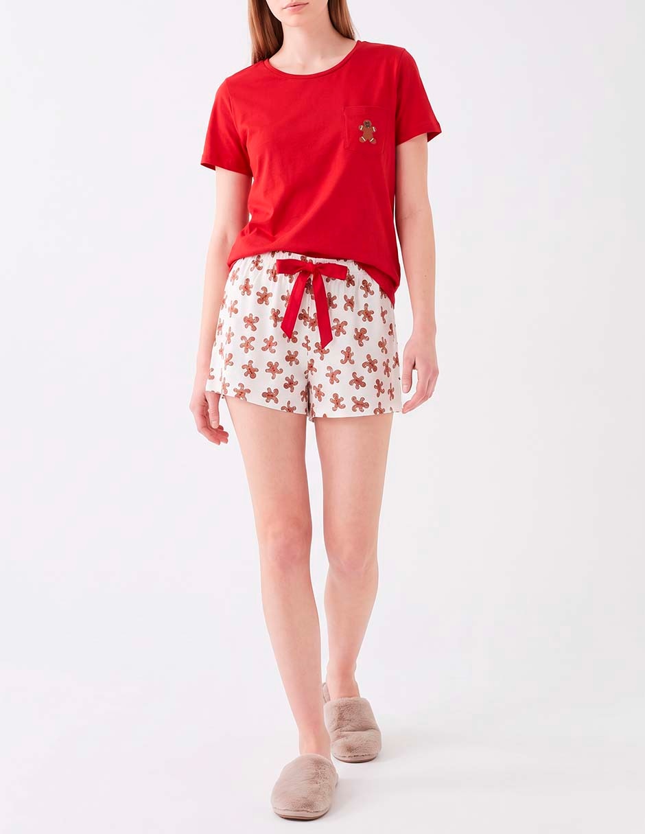 Pijama short de algodón para mujer 4