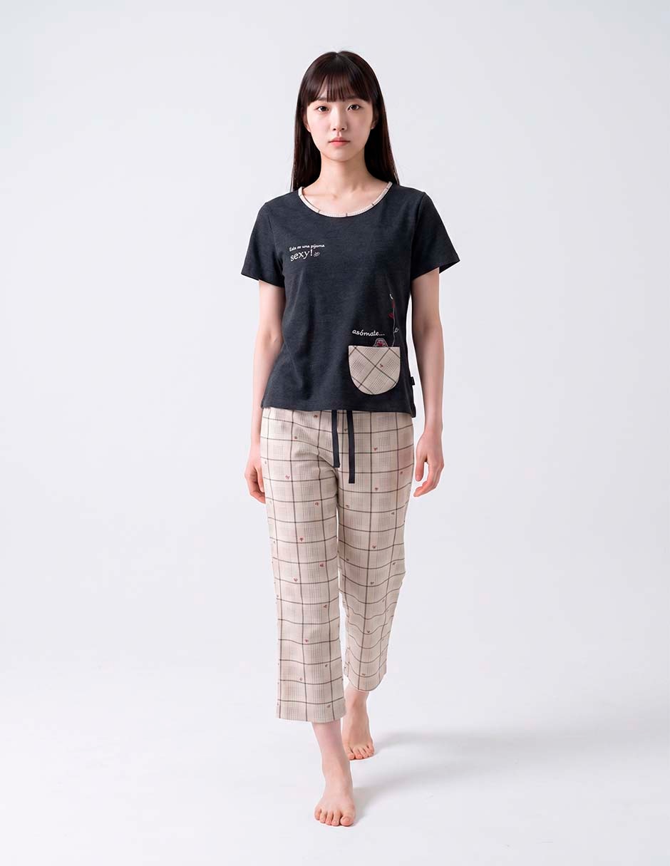 Conjunto pijama mango y merengue para mujer Conjunto pijama mango y merengue para mujer