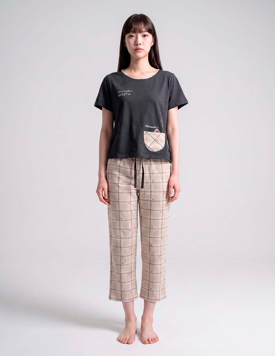 Conjunto pijama mango y merengue para mujer 4