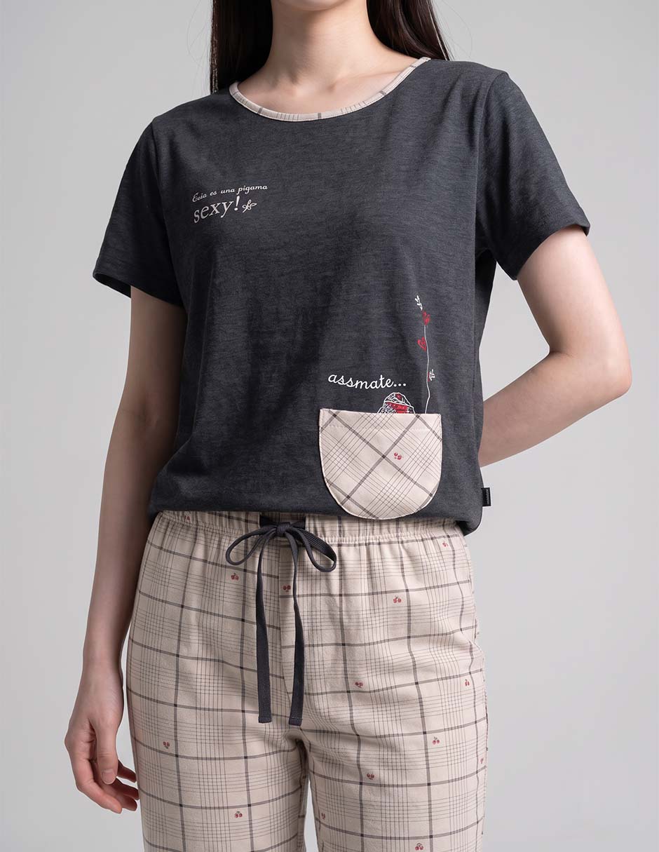 Conjunto pijama mango y merengue para mujer 3