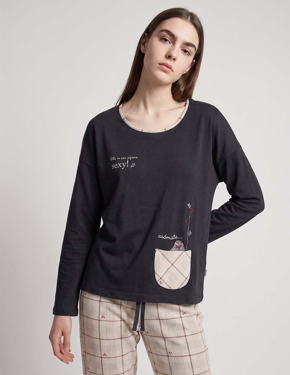 Conjunto pijama mango y merengue para mujer 3