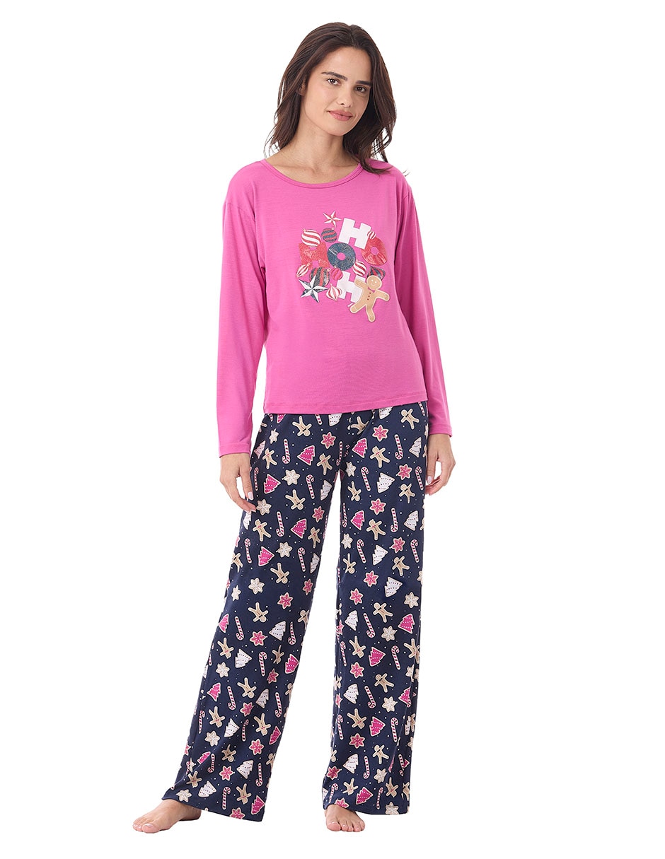 Conjunto pijama ho-holidays celebration para mujer