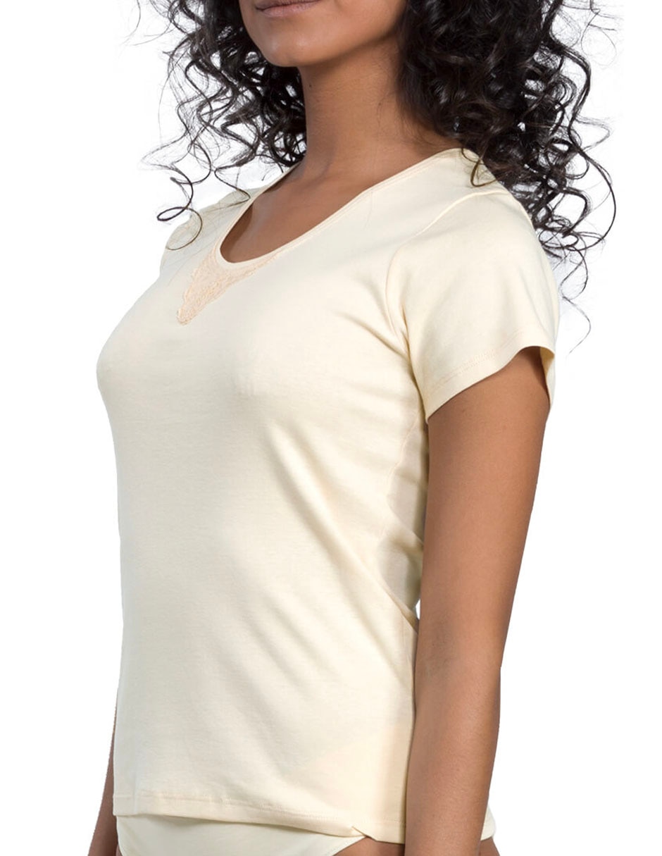 Camiseta cuello redondo manga corta de algodón pima 5