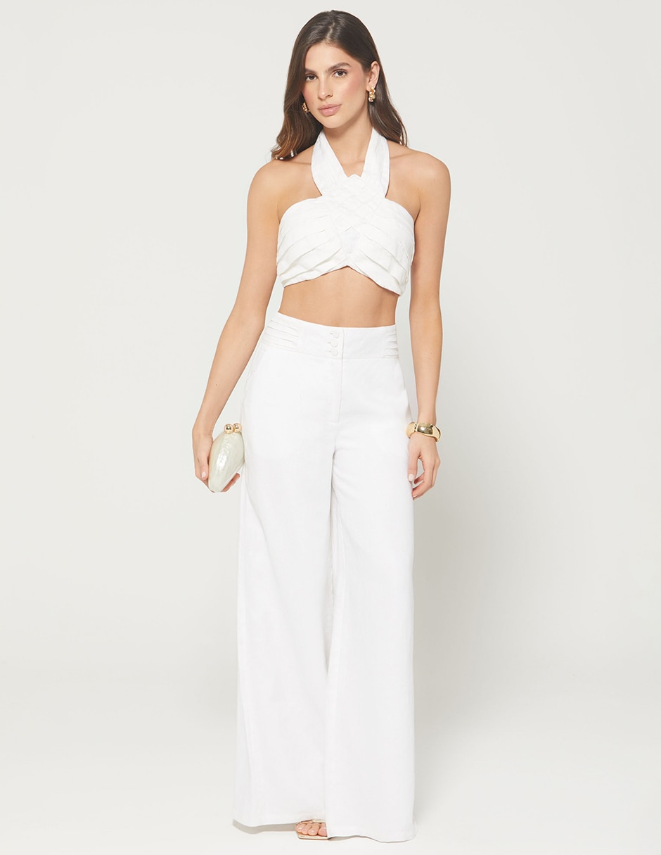 Pantalón relaxed prenses palazzo para mujer 2