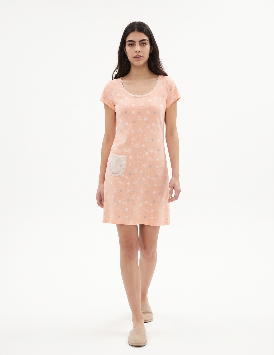 Camisón estampado floral de Algodón