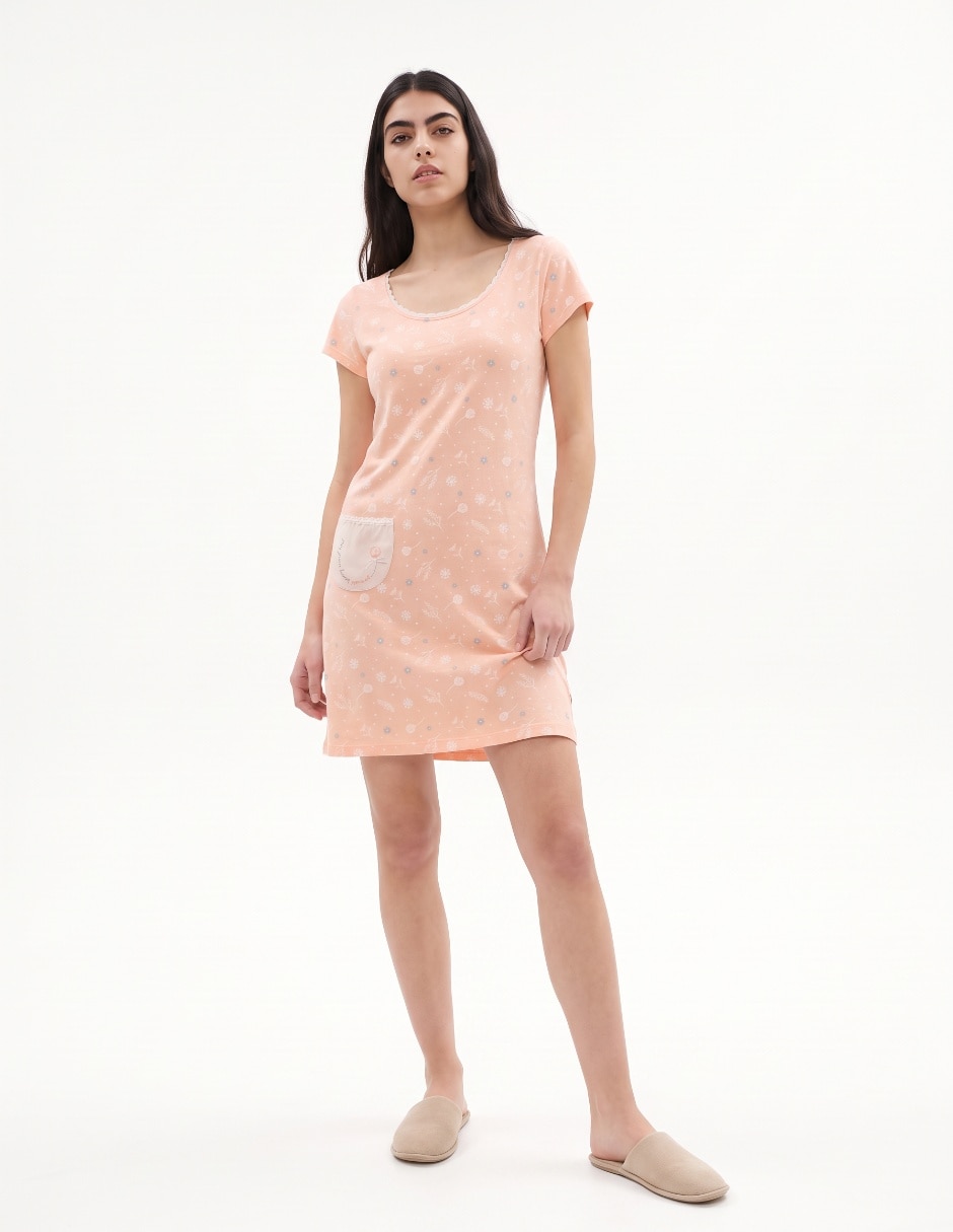 Camisón estampado floral de Algodón 2