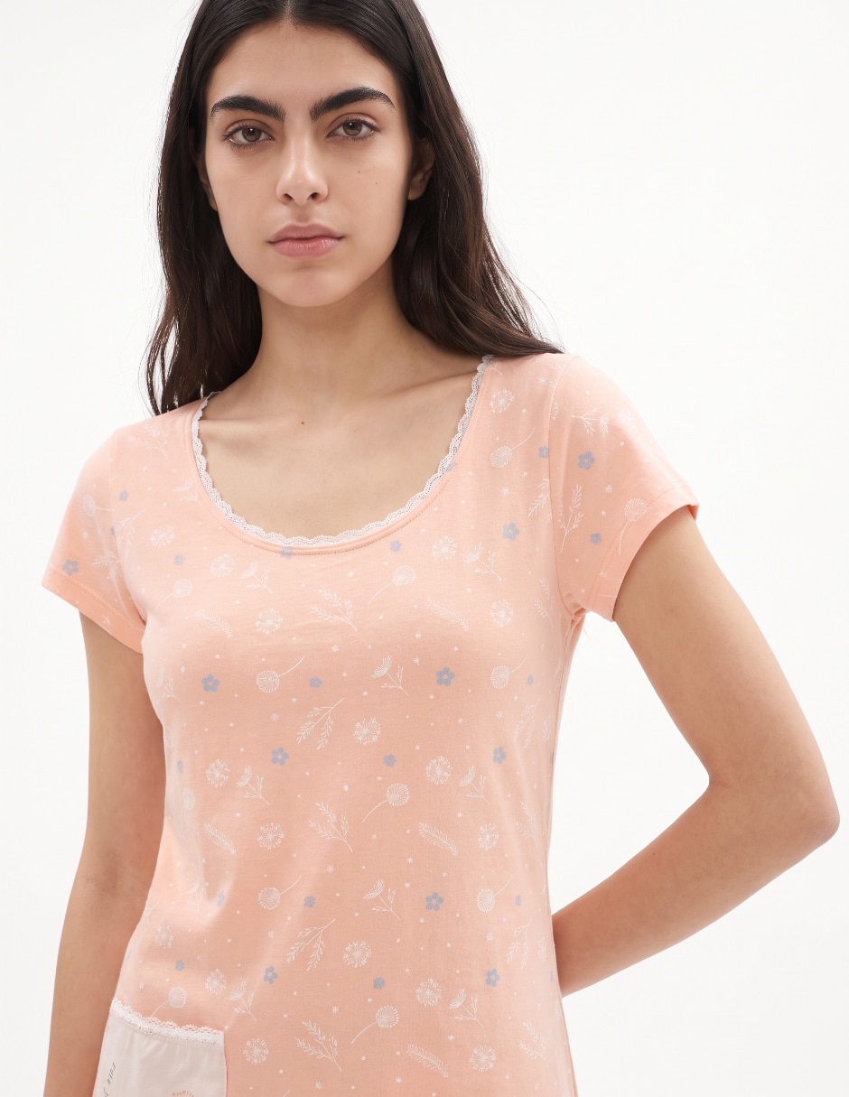 Camisón estampado floral de Algodón 4