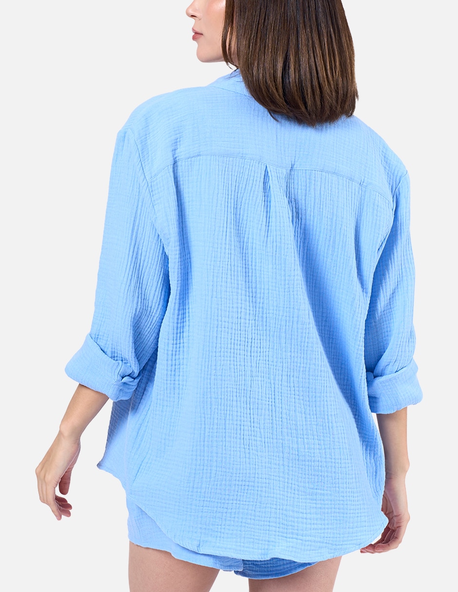 Blusa light cotton manga larga para mujer 2