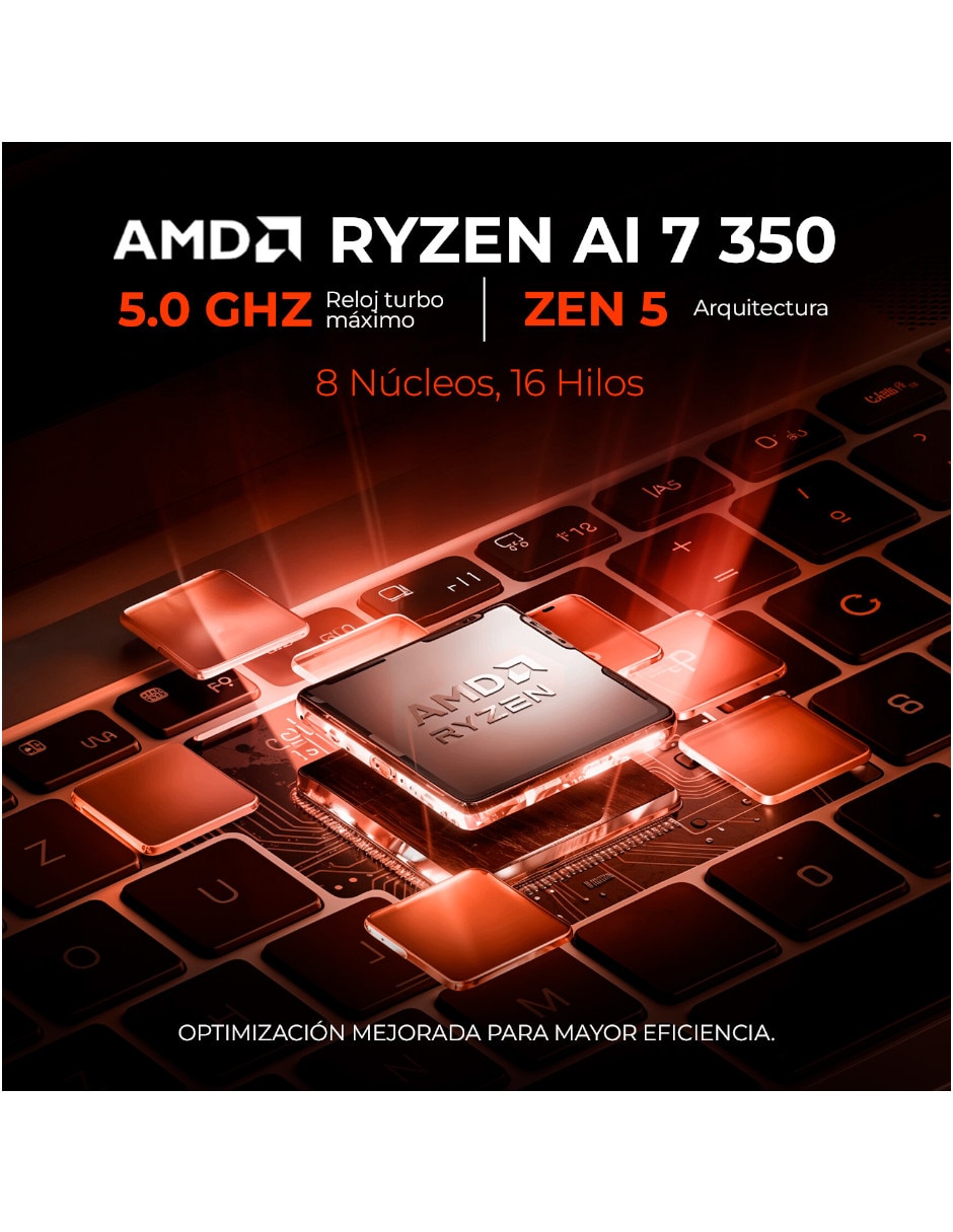 Laptop gamer nh.u25aa.001 16 pulgadas wuxga amd ryzen ai 9 nvidia geforce rtx 5060 16 gb ram 1 tb
