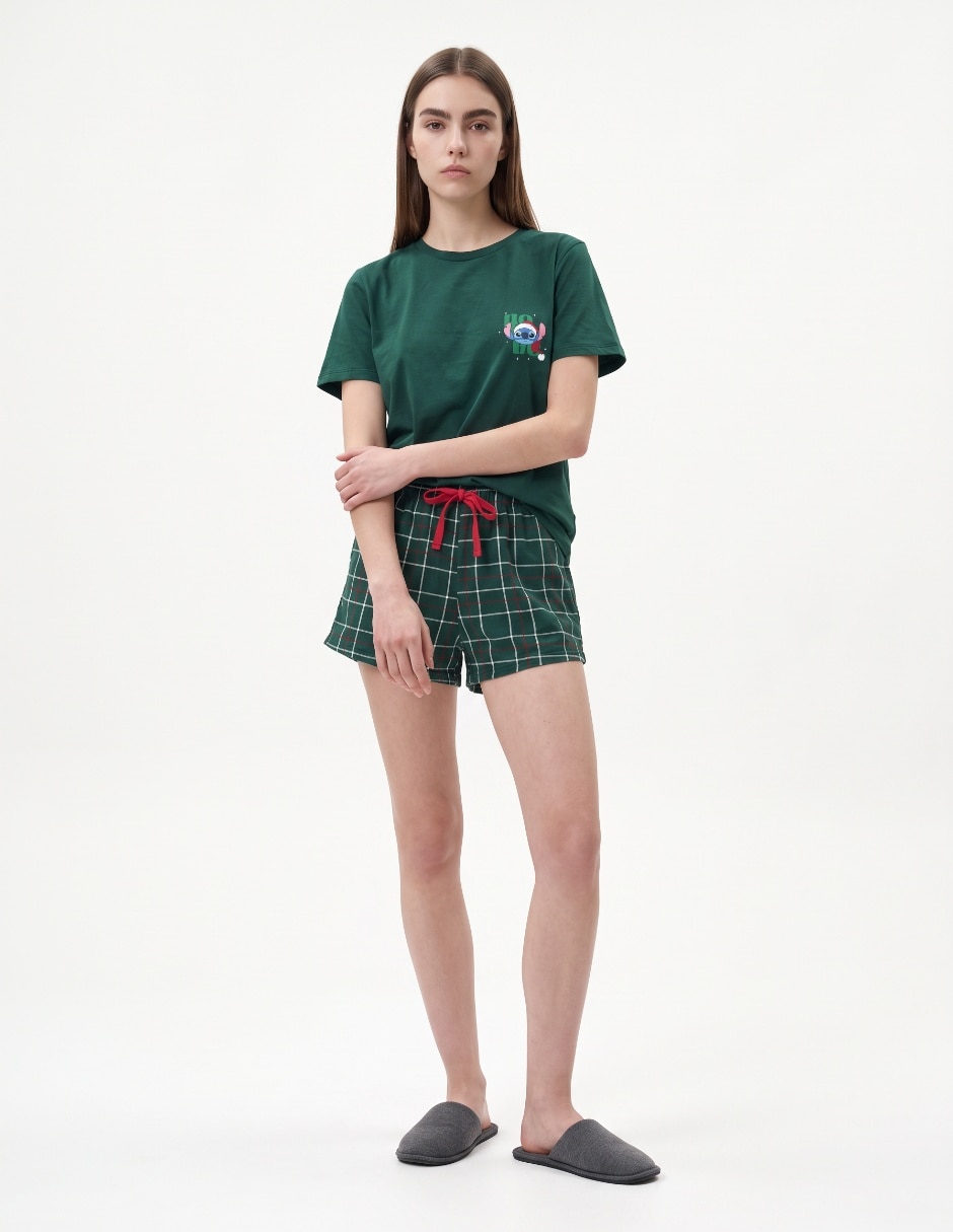 Conjunto pijama navideña Stitch para mujer